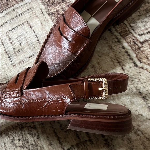 Dolce Vita Brown Leather Loafers with Buckle - Picture 4 of 7